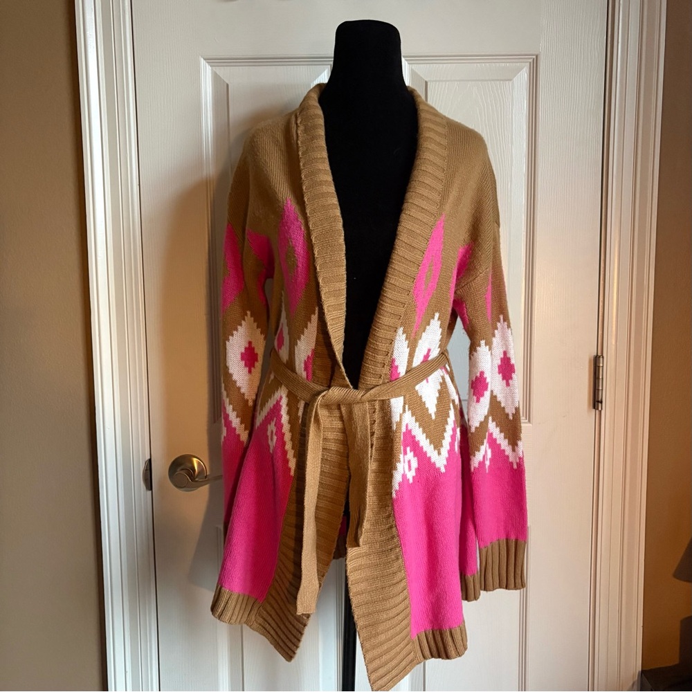 CATO Tie Front Cardigan